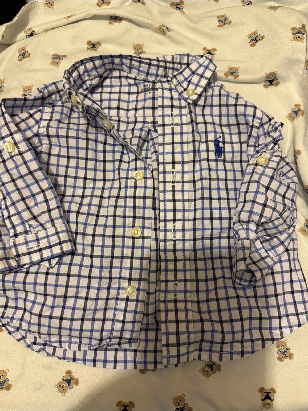 Polo by Ralph Lauren White and Blue Plaid Button-Down Shirt